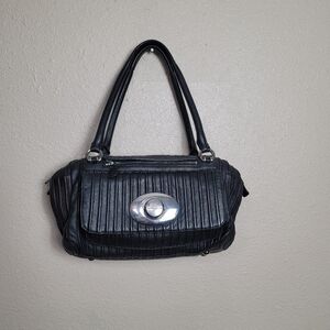 Karen Millen  Luxury Leather Handbag Double Handle  Black  MINT Large